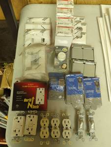 lot 16755 image: Electrical Supply Lot - GFCI Outlets and Accessory mix.