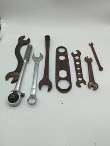 lot 16778 image: Mixed Lot of Mechanics Wrenches, used.