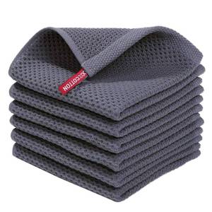 lot 1553 image: Homaxy 100% Cotton Waffle Weave Kitchen Dish Cloths, Ultra Soft Absorbent Quick Drying Dish Towels, 12 x 12 Inches, 6-Pack, Dark Grey