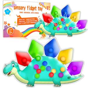 lot 1558 image: Valentine Day Gift for Toddler Boys Dinosaur Color Sorting Sensory Toy Roadtrip Travel Essenstial Dementia Fine Motor Autism Fidget Preschool Classroom Activities for Kid Easter Basket Stuffer