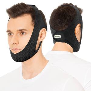 lot 1561 image: OHELEEP Anti Snore Chin Strap for CPAP Users, Snore Stopper Adjustable, Chin Strap for Sleeping Comfortable Stop Snoring Solution, Anti Snoring Devices Breathable and Reusable, Black, M
