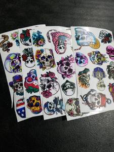 lot 1564 image: Colorful Sugar Skull Temporary Tattoo Collection