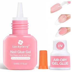 lot 1566 image: Super Strong Gel Nail Glue for Press On Nails Upgraded No U V Lamp Needed Glue Gel, Travel-Size 5ml Air Quickly Dry for Nail Tips Fake Nails Long Lasting with Professional Salon Quality