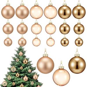 lot 1586 image: Seenelling 18 Pcs Glass Christmas Ball Ornament Set 1.18 1.57 2.36 Christmas Tree Decoration Baubles Matte Shiny Clear Hanging Glass Balls Bulk for Xmas Tree Party Holiday Decor Gifts(Gold)