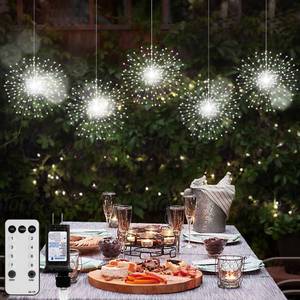 lot 1587 image: DoonDar 5 Pack 1000 LED Plug in Firework Lights Starburst Lights for Christmas GardenPatioWeddingPartyBedroom Outdoor or Indoor Decor Waterproof Twinkle Light with 8 Modes(Cool White)