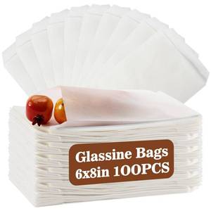 lot 1590 image: MAQIHAN 100 Wax Paper Sandwich Bags - 6x8 Glassine Bags, Translucent Envelopes for Food Take Out, Snack, Bakery, Cookies, Treats, Sandwiches, Soaps, Gift Card Packaging