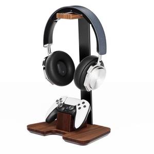 lot 1612 image: CUIWHRL Controller Stand Wood Headphone Stand for Desk Gaming Desk Accessories Controller Holder for Gaming Equipment Headset Holder