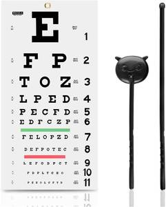 lot 1620 image: PECULA Snellen Eye Chart, Wall Chart, 22 in x 11 in, 2020 Vision Test, Color Vision Test, Plastic, Washable, Perfect for Optometrists, Students, Offices, Schools
