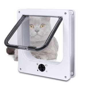 lot 1637 image: Upgraded Version - Cat Doors Flap (for Cat up to 29.5lb), Magnetic Pet Door with 4 Way Locking for Interior Exterior Doors, Weatherproof Gate, Easy Installation
