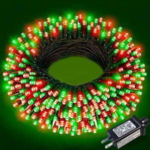 lot 1640 image: Nielfoi Christmas Lights, 66FT 200 LED Christmas Tree Lights with 8 Modes Waterproof, Plug in Extendable Green Wire Xmas Decorations Light for Indoor House Yard Party Holiday Decor, Red and Green