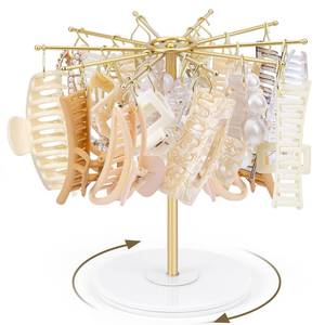 lot 1653 image: SNOWSTAR Claw Clip Organizer Holder,Vertical 360-Degree Rotating Hair Clip Holder and Storage,Hair Clip Organizer Display Stand for Women and Girls