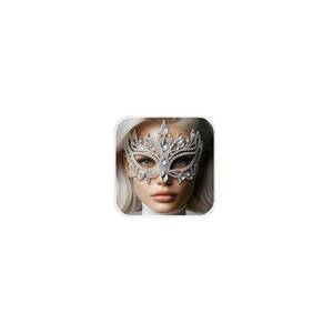 lot 1660 image: XSBODY Silver Masquerade Mask for Women, Half Costume Rhinestone Mardi Gras Mask for Women Crystal Face Masks Prom Face Jewelry 80s Outfit Carnival Prom Ball Party Accessories