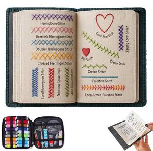 lot 1664 image: The Ultimate Embroidery Learning Book,Embroidery Stitch Book Kit,Embroidery Kit for Beginners,DIY Embroidery Stitch Books Kit with Multiple Sewing Kit, 106 Pattern for DIY and Sew Enthusiast