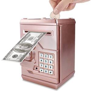 lot 1671 image: Totola Piggy Bank Electronic Mini ATM for Kids Baby Toy, Safe Coin Banks Money Saving Box Password Code Lock for Children,Boys Girls Best Gift (Rose Gold)