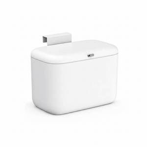lot 1673 image: MUEE Hanging Compost Bin 1.3 Gal Solo Size Food Scraps Collector with Slide Lid - Under Cabinet Small Trash Can for Coffee Station, RV & Studio Apartment - Matte White