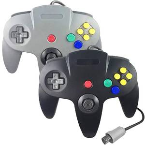 lot 1698 image: inventii 2 Pack Classic N64 Controller,Wired Controller Joystick Compatible with N64 Console (Black and Grey)