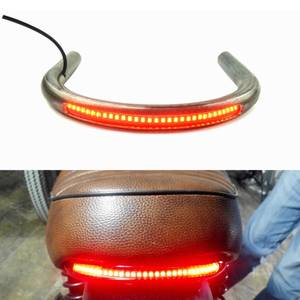 lot 1701 image: TADAFA Retro Motorcycle Cafe Racer Seat Frame Hoop Brat Loop with LED Strip Turn Singal Tail Light Brake Light (78 inch TubeFlat LoopWidth 175mm6.89in)