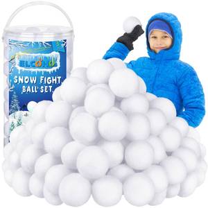 lot 1702 image: Elcoho 42 Pieces 2.8 Inch Kid Snow Fight Ball Indoor Artificial Snow Fight Ball Fake Winter Snow Toss Ball Set for Kid Christmas Winter Snow Games Party Supplies