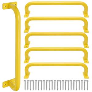 lot 1720 image: ESPETS 6 Pack 17 Inch Metal Yellow Playground Safety Handles for Kids - Swing Set Accessories Grab Handles, Playset Hand Grips, Indoor Monkey Bars for Jungle Gym, Playhouse, Climbing Frame