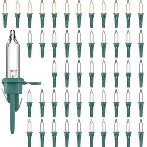 lot 1732 image: Riakrum 50 Pcs Christmas Replacement Mini Light Bulb 3 Volt 0.06 Watt Christmas Tree LED Light Bulbs Warm White Xmas Lights with Green Base for Party Holiday Indoor Outdoor Supplies