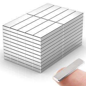 lot 1734 image: Caturledas 20x5x2 mm Rare Earth Neodymium Magnets, Powerful Small Strong Metal Rectangular Bar Magnetic Strip Magnet for Fridge Garage Kitchen Science Craft Office, Silver
