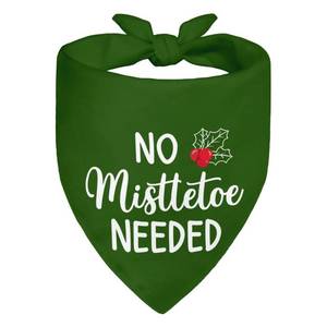 lot 1736 image: WHTYEFZ No Mistletoe Needed Green Dog Bandana, Christmas Birthday Gifts for Dog Lover Dad Mom, Funny Holiday Pet Scarf Gifts for Couple Girlfriend Boyfriend, Cute Xmas Puppy Scarf Photo Prop