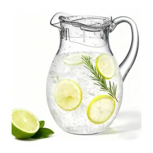 lot 1742 image: Clear Plastic Pitcher with Lid (72 oz), Unbreakable Water Pitcher with Handle, Fridge Jug, BPA-Free, Shatter-Proof, Great for Iced Tea, Sangria, Lemonade, Juice, Milk, and More