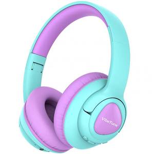 lot 1745 image: VibeTune Kids Bluetooth Headphones, 60H Playtime, Volume Limited 8594dB, Bluetooth 5.4, Type-C Fast Charging, Foldable Wireless Headphones for Kids, Toddler Headsets with HD Mic-Purple