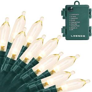 lot 1765 image: LOENDE 18ft 50 LED Battery Operated Christmas Lights, 8 Modes with Timer - Waterproof for Indoor & Outdoor Decor