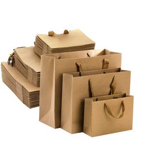 lot 1774 image: Lyellfe 45 Pieces Brown Gift Bags, Heavy Duty Kraft Paper Bags with Handle Bulk, Assorted Recycled Shopping Retail Merchandise Bags for Valentines Day, Birthday, Wedding