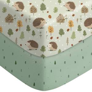 lot 1796 image: FILLEEP Pack and Play Sheets Fitted, Mini Crib Sheets 2-Pack for Pack N Play Mattress, Stretchy Playpen Sheet for Boys Girls, Softness and Breathable, 38 x 26