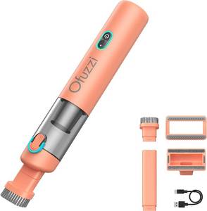 lot 1811 image: Ofuzzi Day - H8 Apex Cordless Handheld Vacuum Cleaner, 30AW Powerful Suction, 1.2lbs Lightweight, 120ml Dust Cup, Dual Filtration, 30 Mins Runtime, Mini Vacuum for Pet, Home, Narrow Spaces(Orange)