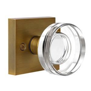 lot 1814 image: coolnews Crystal Door Knobs Antique Brass Door Knob Passage Door Knobs Interior, Old Style Glass Door Knob Square Vintage Door Handle for Hallway Pantry Closet