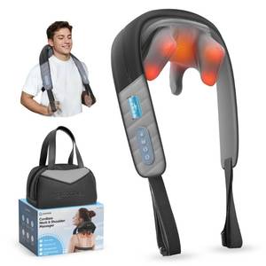 lot 1816 image: COMFIER 4D Neck Massager for Pain Relief Deep Tissue,Hands-Free Massager for Neck and Shoulder Pain, Wireless Back Massager with Storage Bag, Gift for Mom Dad Women Men