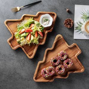 lot 1847 image: BF BILL.F SINCE 1983 Wooden Serving Tray - Decorative Serving Platters and Trays Set of 2 Christmas Tree Shape Wood Platters for Entertaining, Breakfast, Coffee Table, Home Decor