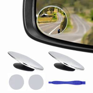 lot 1864 image: 2 pcs Blind Spot Mirrors, 2 Round HD Glass Convex 360° Wide Angle Side Rear View Mirror with ABS Housing for Cars SUV and Trucks, Chrome, Pack of 2