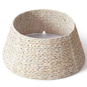 lot 1881 image: 24in Hyacinth Christmas Tree Collar - Woven Rattan Basket for Christmas Tree Base Cover, Holiday Decoration for 4ft 6ft 7.5ft Artificial Trees with Cord Cut-Out(Washed White)