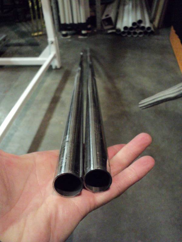 lot 3132 image: (2) CT lot Stainless Steel poles,  34 diameter x 72