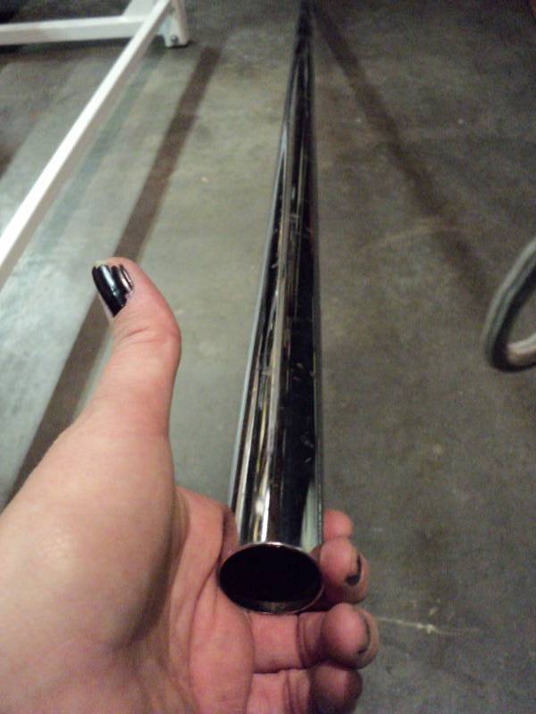 lot 3141 image: (1) steel pipe,  chrome finish