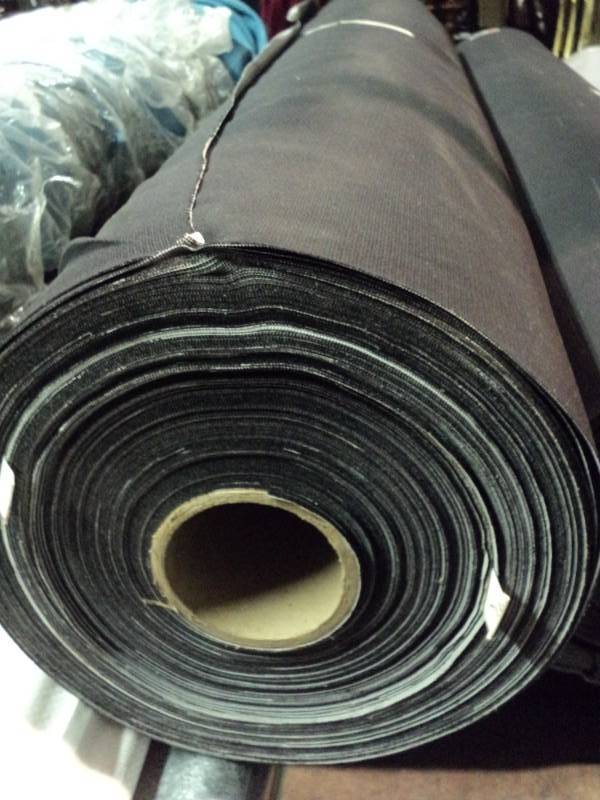 lot 3152 image: (1) roll black fabric, cotton blend