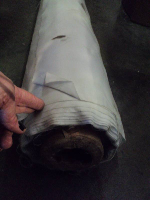 lot 3170 image: (1) roll white fabric 56 x 50