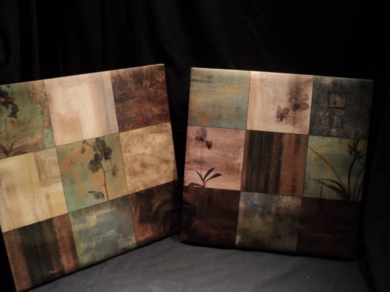 lot 3174 image: (2) CT decorative canvas, 19-34 X approximately 19-34