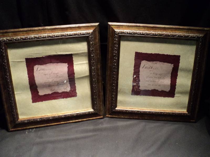 lot 3177 image: (2) CT lot framed pictures,  Faith and Love