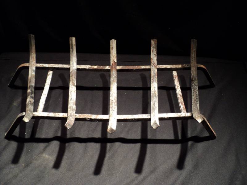 lot 3213 image: metal wood holder for fireplace
