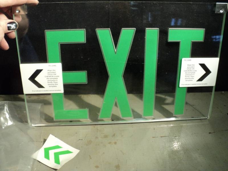 lot 3308 image: Clear plastic EXIT sign