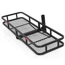 lot 3245 image: Metal Cargo rack holder fits in trailer hitch receiver (not included)