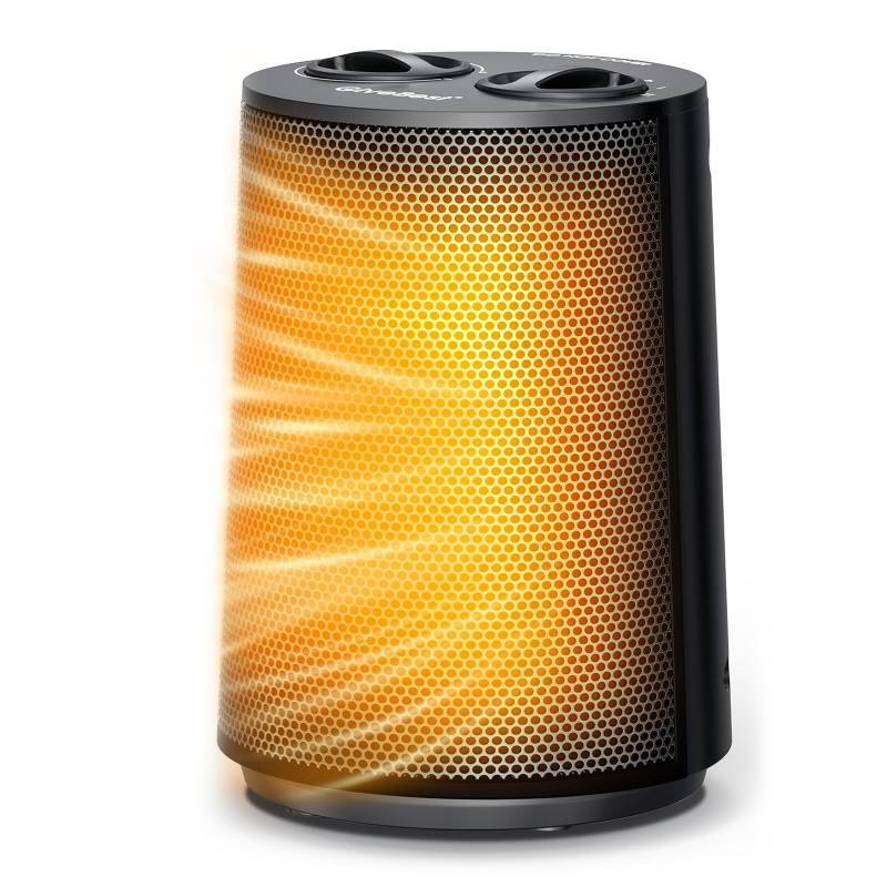 lot 4028 image: GiveBest Space Heater, 1500W Portable Heaters for Indoor Use, PTC Ceramic Heater with Heating and Fan Modes, Overheat & Tip-Over Protection, Ideal for Bedroom, Office & Desk Use, Black