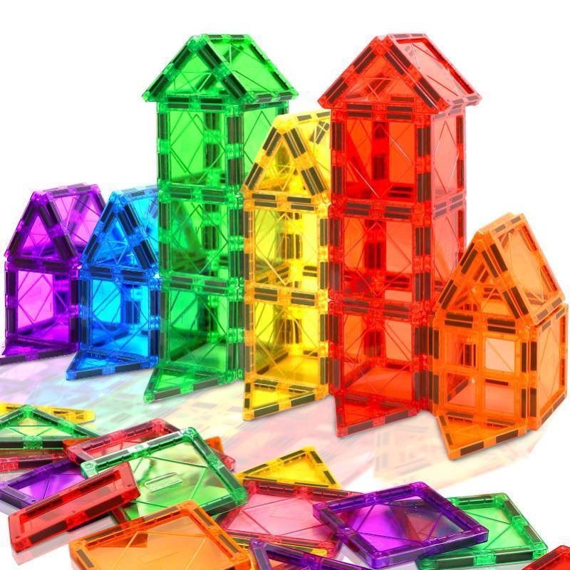lot 4815 image: Magnetic Tiles for Kids Ages 3-5 4-8 Magnetic Building Blocks Expansion Pack for Toddlers Creative Learning Construction Toys Gift for Kids 3 4 5 6 7Year Old Boys Girls Christmas Birthday 34PCS