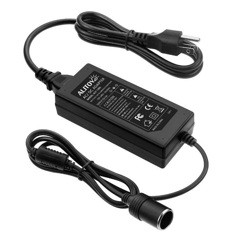 lot 5584 image: ALITOVE AC to DC Converter 12V 5A 60W 110V to 12V Converter Cigarette Lighter Adapter to Wall Plug 120V AC to DC Adapter for Small Car Vacuum Massager Fan MP3 Car Charger and Other Devices Under 60W
