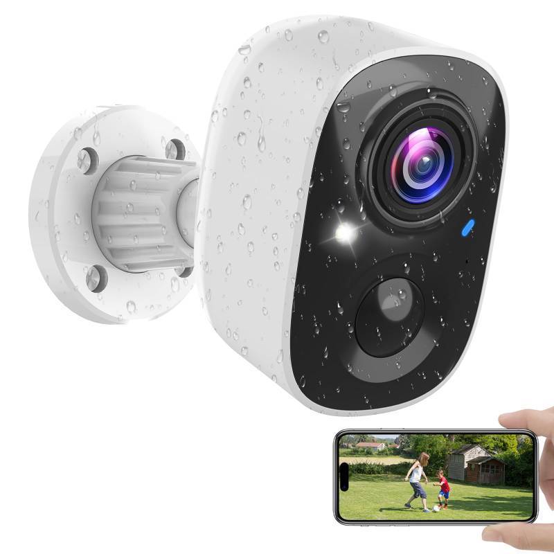lot 5683 image: Security Cameras Wireless Outdoor Indoor, 2K Battery Powered WiFi Camera for Home Security, AI Motion Detection, Color Night Vision, IP66 Weatherproof, 2-Way Talk, Siren Alarm, SDCloud Storage